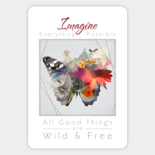 Butterfly Nature Flower Imagine Wild Free Magnet